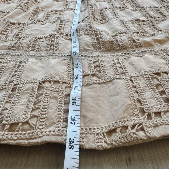 NWOT FARM RIO Sand Crochet Midi Tan Belted Women's Skirt Size S Small - Picture 9 of 13